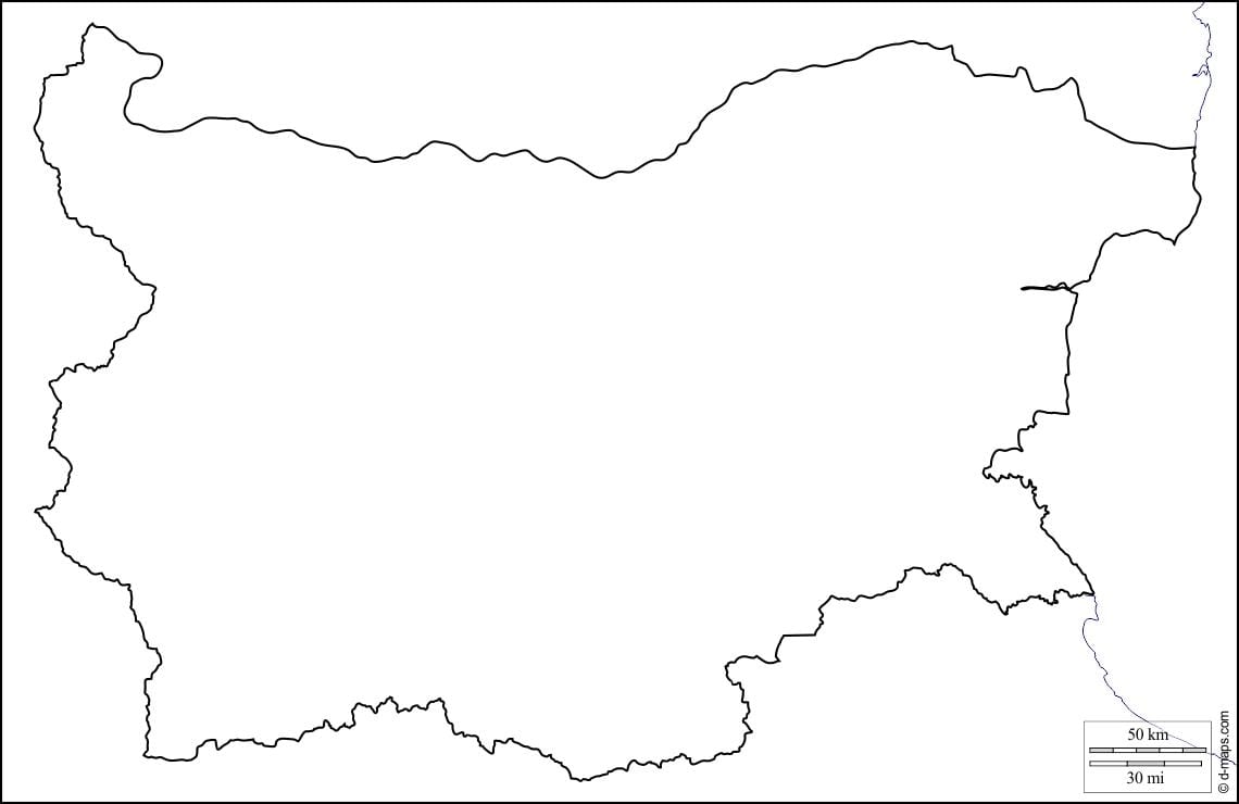 mapa de Bulgaria esquema del mapa
