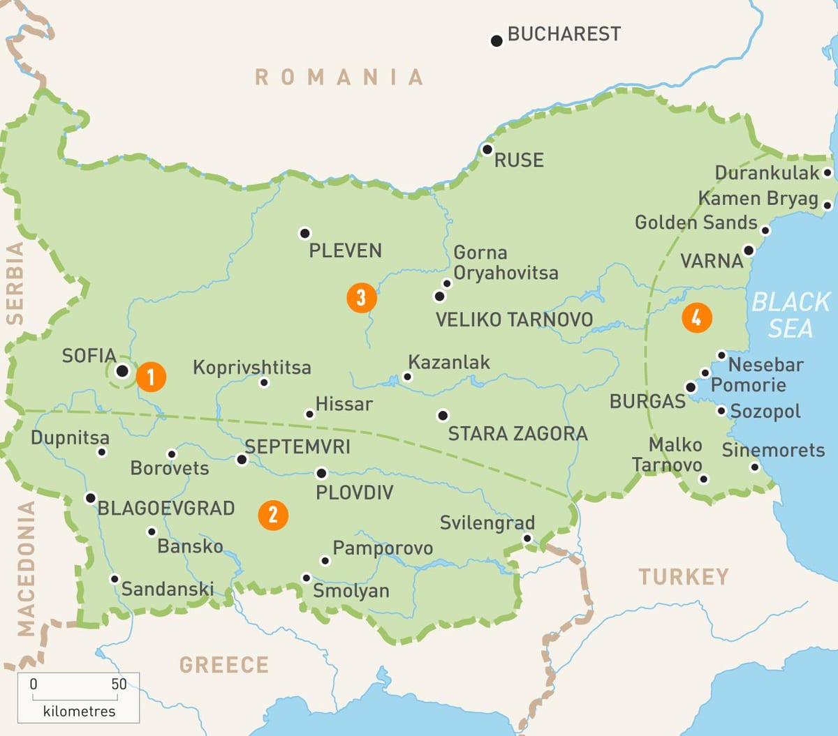 Bulgaria regiones mapa