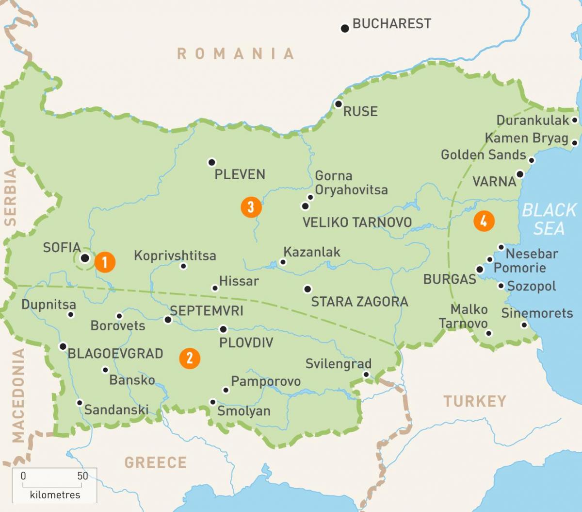 Bulgaria regiones mapa