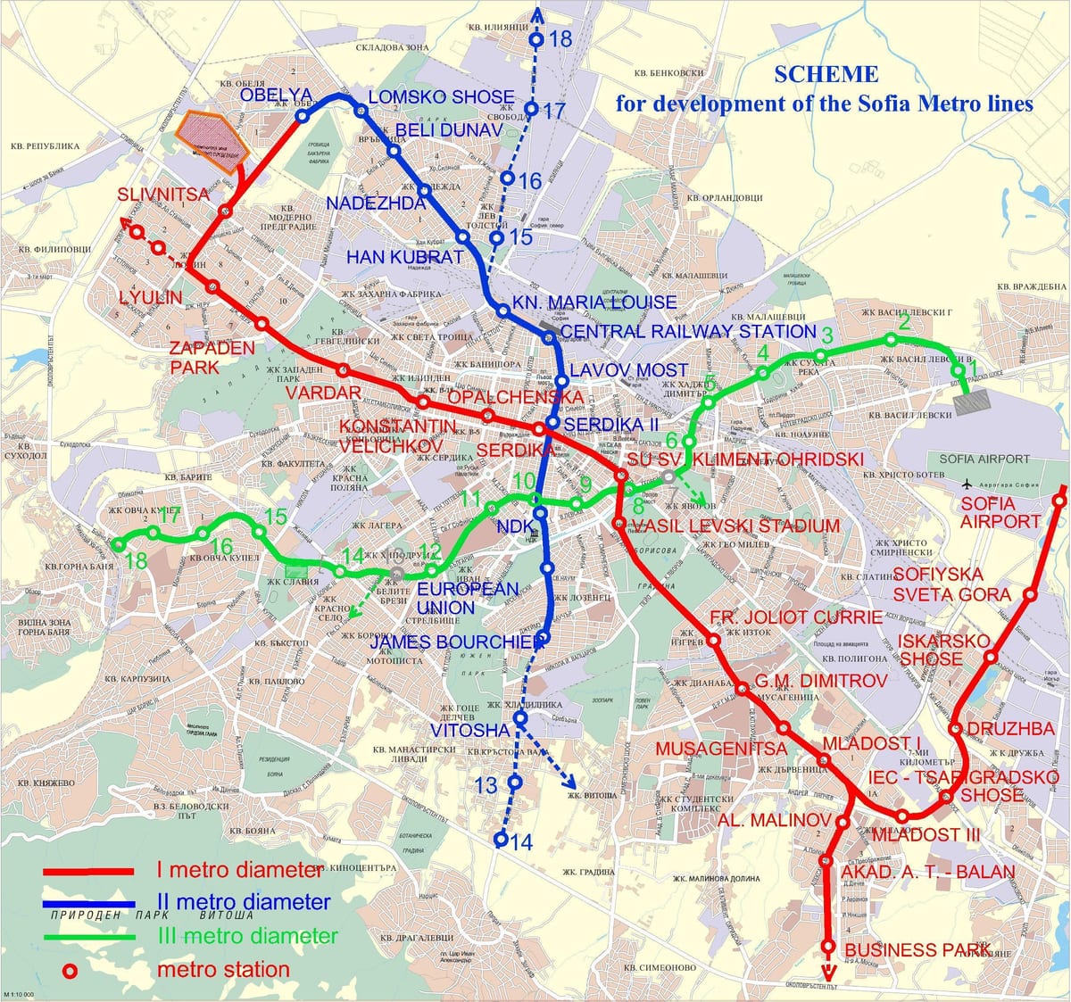 mapa de Bulgaria metro
