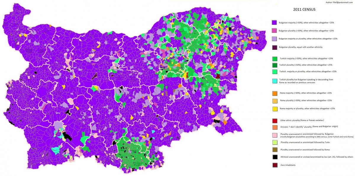 mapa de Bulgaria étnico