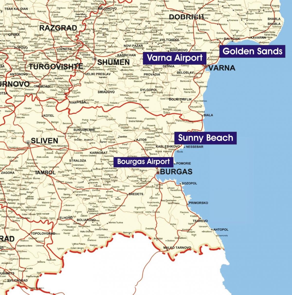 Bulgaria playas mapa