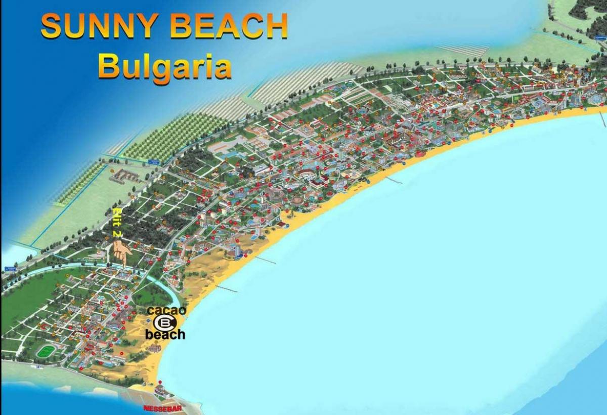 mapa de cacao beach Bulgaria