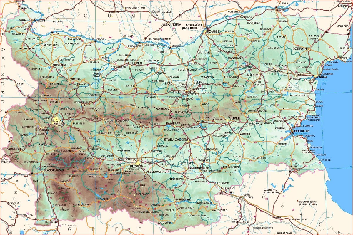 mapa de la costa búlgara