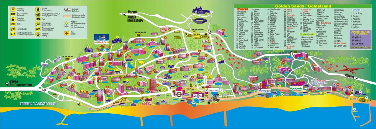 golden beach, Bulgaria mapa