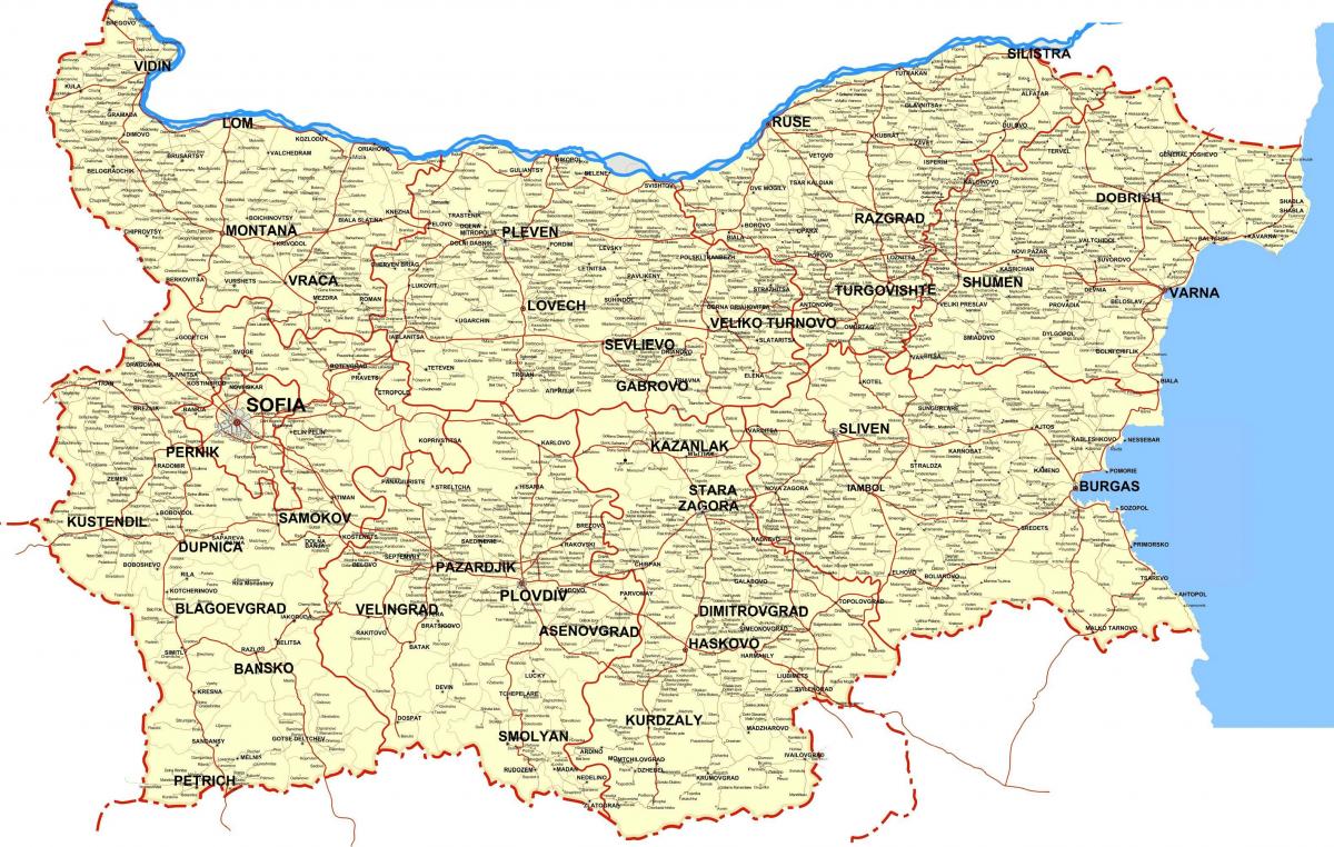Bulgaria mapa del país