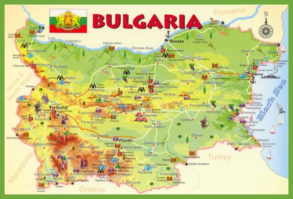 Bulgaria mapa turístico