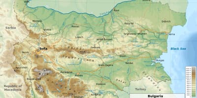 Mapa de Bulgaria geografía