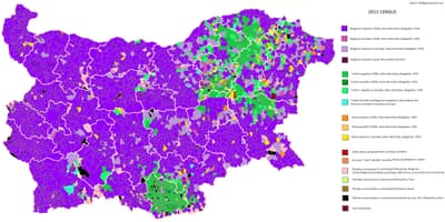 Mapa de Bulgaria étnico