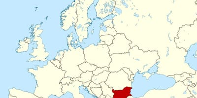 Mapa del mundo que muestra Bulgaria