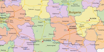 Mapa de Bulgaria político