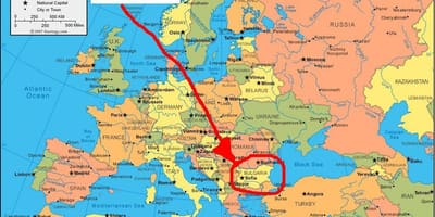 Mapa de Bulgaria países de su entorno