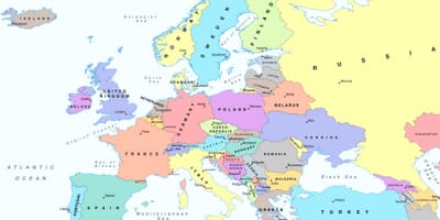 Mapa de europa, mostrando Bulgaria
