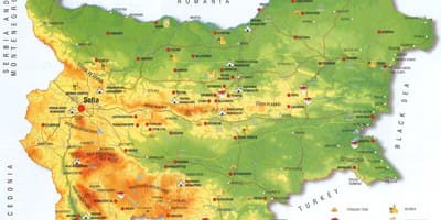 Montañas búlgaras mapa