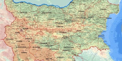Mapa de mapa detallado de Bulgaria