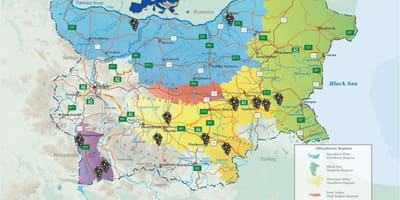 Mapa de vino búlgaro